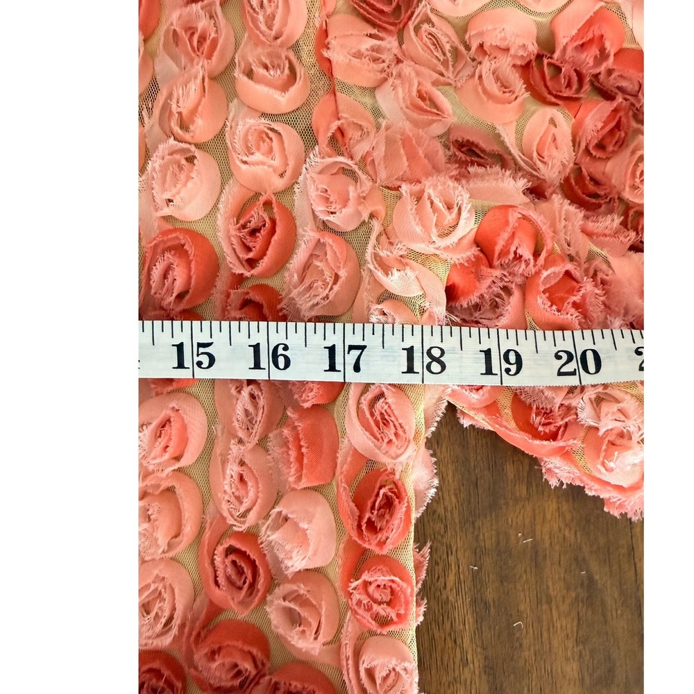 Born Supply XL Pink 3D Rosette Crop Top Tie Front Floral Coquette Blouse cropped - Picture 11 of 14